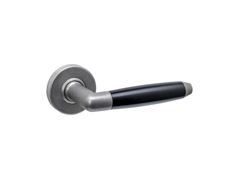 Intersteel Deurkruk Combinatie op rozet verdekt 53x10mm rvs getrommeld/zwart