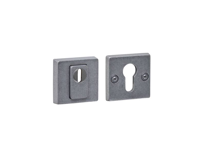 Intersteel SKG3 veiligheidsrozetten vierkant 54x54x12mm profielcilindergat met kerntrekbeveiliging rvs getrommeld