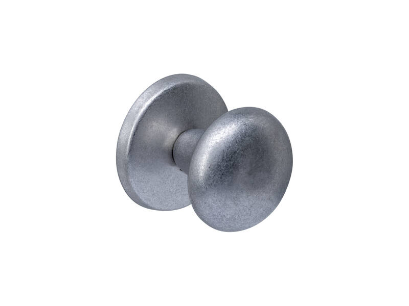 Intersteel Voordeurknop paddenstoel 58mm op achterplaat 66mm eenzijdige montage rvs getrommeld