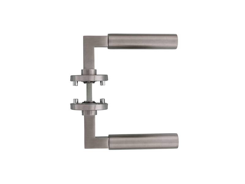 Intersteel Deurkruk Bau-Stil op rozet rvs geborsteld