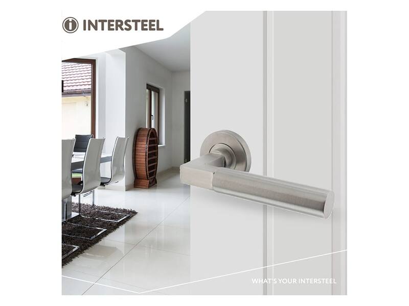 Intersteel Deurkruk Bau-Stil op rozet rvs geborsteld