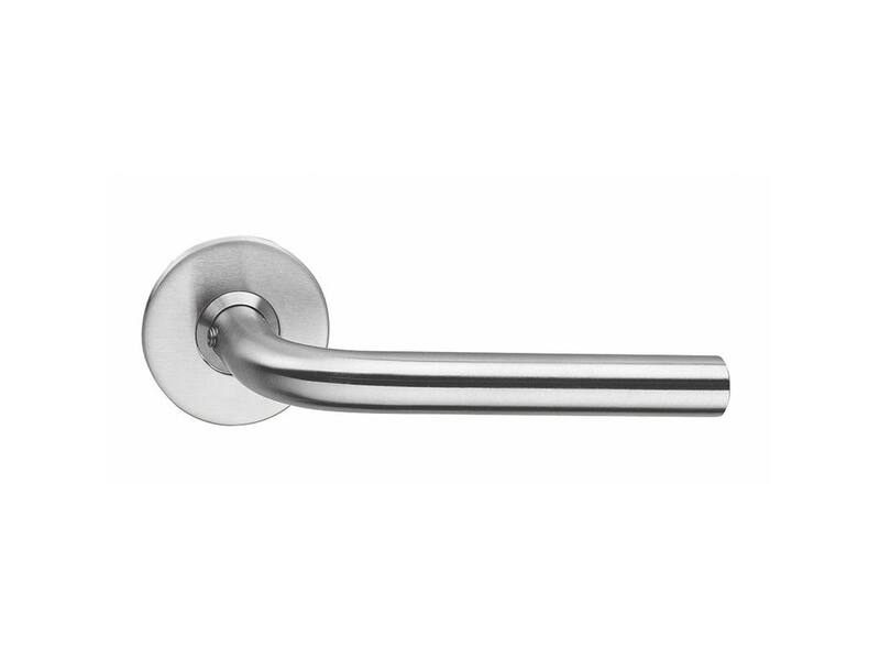 Intersteel Deurkruk Recht 16 mm slank op rozet met ring rvs geborsteld