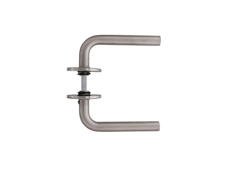 Intersteel Deurkruk Recht 16 mm slank op rozet met ring rvs geborsteld