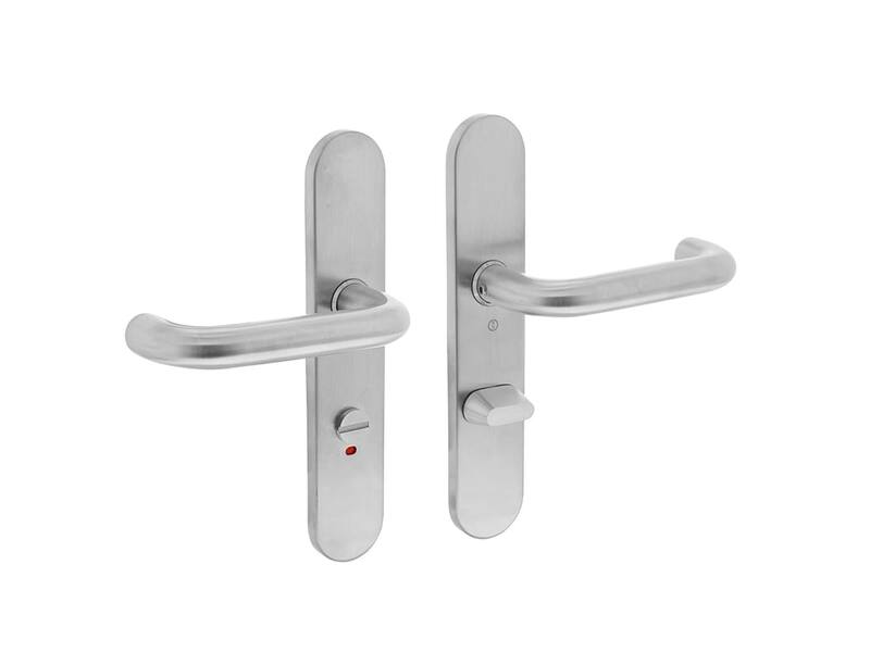 Intersteel Deurkruk Rond op schild toilet-/badkamersluiting 63 mm rvs geborsteld