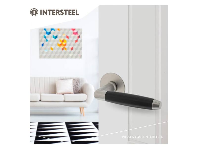 Intersteel Deurkruk Combinatie met zelfklevend rozet 55x2 mm rvs geborsteld