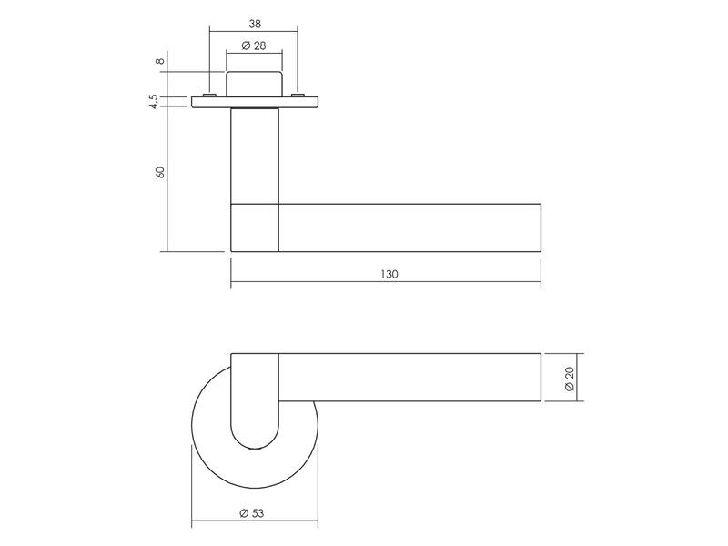 Intersteel Deurkruk Erik Munnikhof Dock Black met rozet RVS