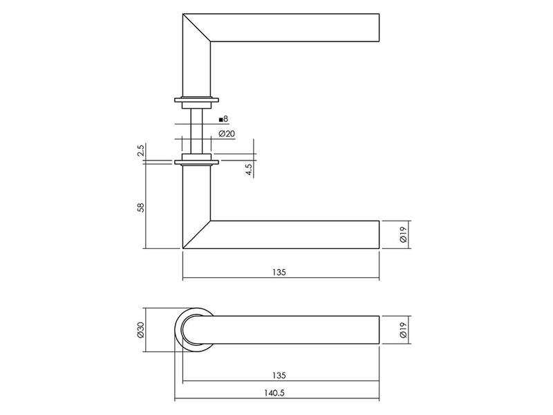 Intersteel Deurkruk Jura met minimalistische rozet antracietgrijs