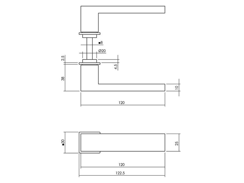 Intersteel Deurkruk Amsterdam met minimalistische rozet rvs geborsteld