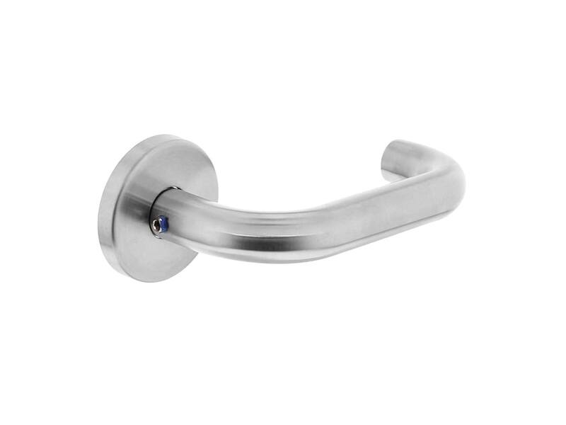 Intersteel Deurkruk Rond op rozet rvs geborsteld
