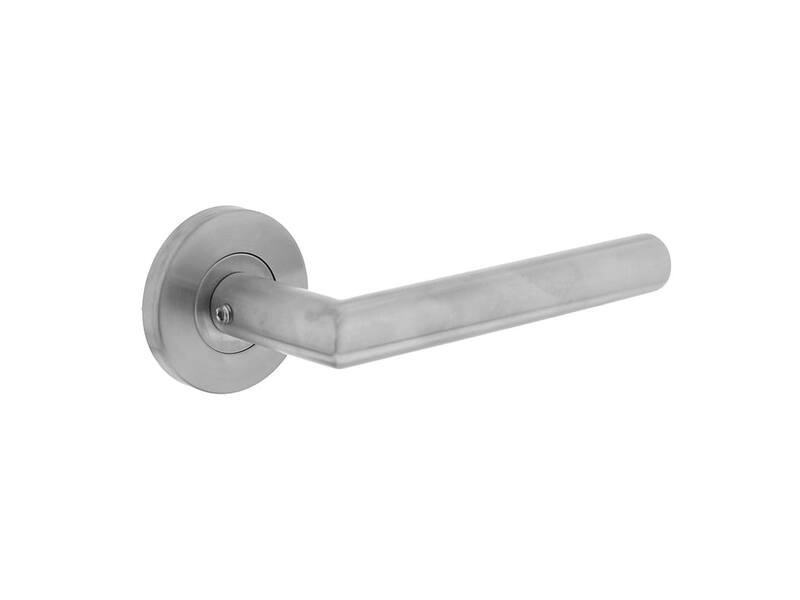 Intersteel Deurkruk Hoek 90° op rozet rvs geborsteld