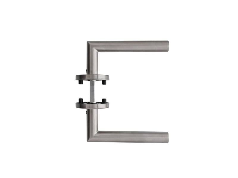 Intersteel Deurkruk Hoek 90° op rozet rvs geborsteld