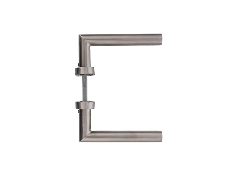 Intersteel Deurkruk Hoek 90° op ovaal rozet rvs geborsteld