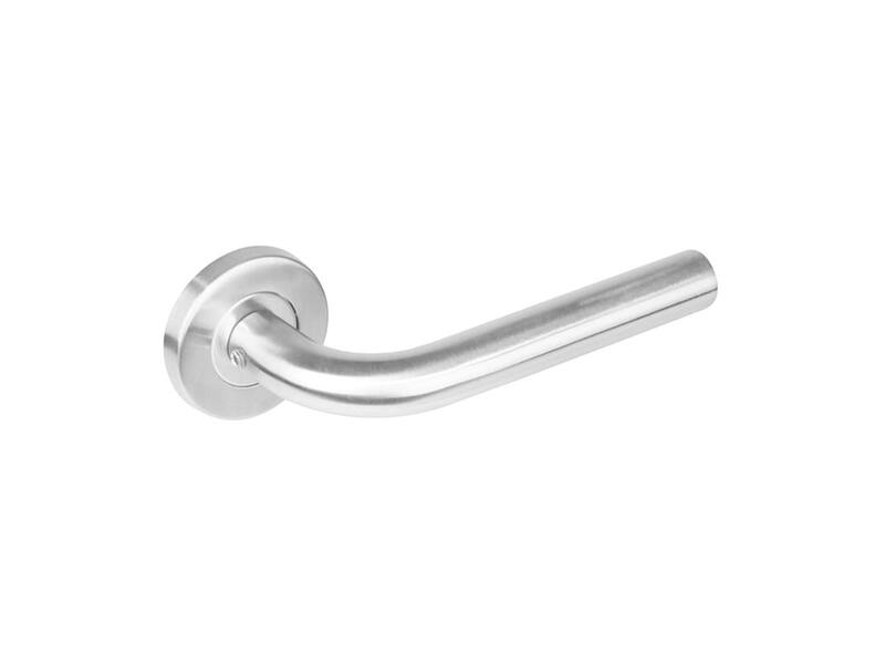 Intersteel Deurkruk Recht op rozet met 7 mm nok rvs geborsteld