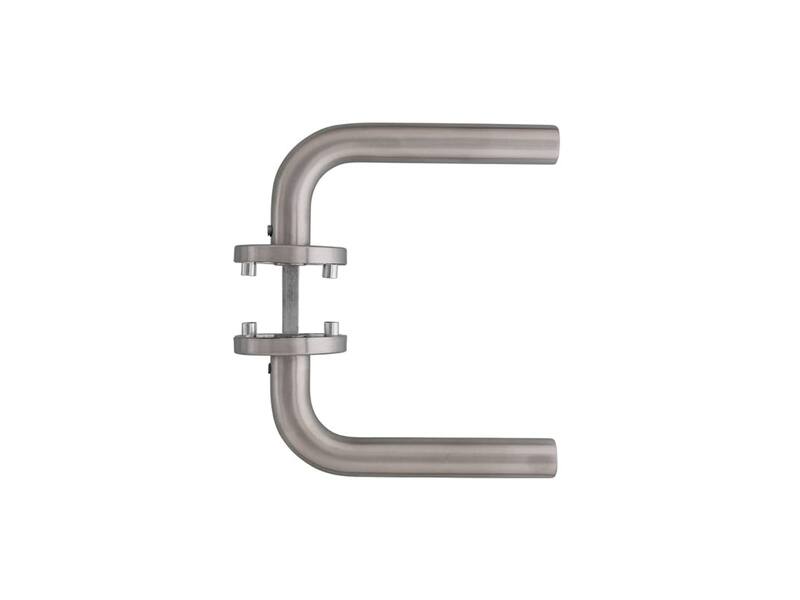 Intersteel Deurkruk Recht op rozet met 7 mm nok rvs geborsteld