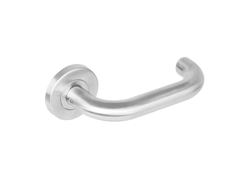 Intersteel Deurkruk Rond op rozet met 7 mm nok rvs geborsteld
