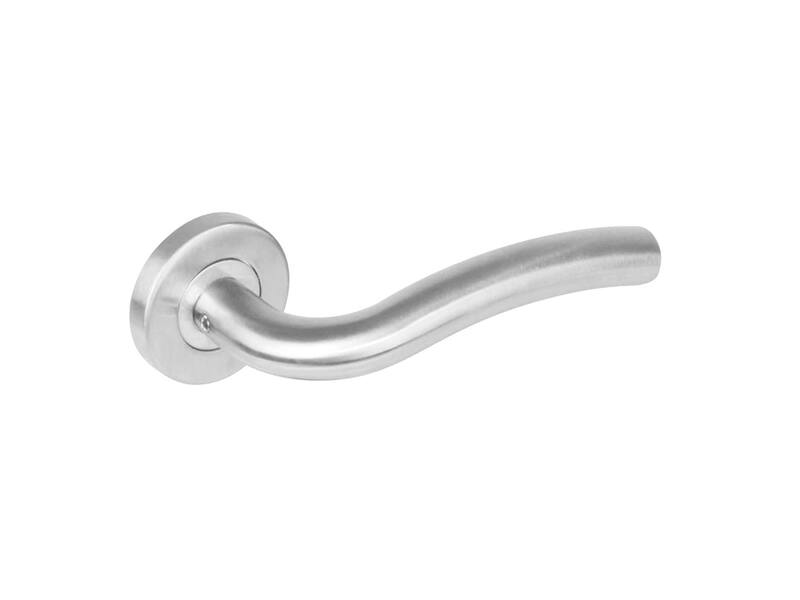 Intersteel Deurkruk Lisa op rozet met 7 mm nok rvs geborsteld