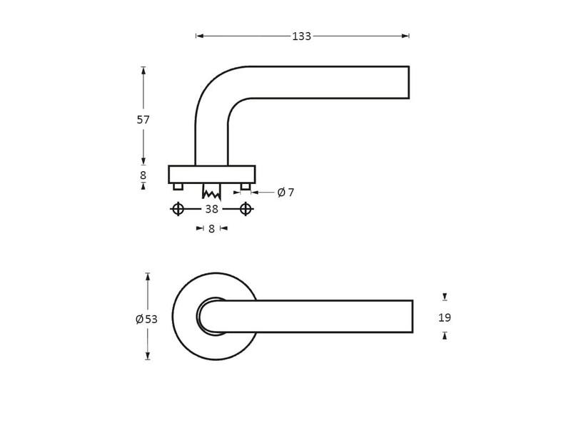 Intersteel Deurkruk Lisa 90° op rozet rvs geborsteld