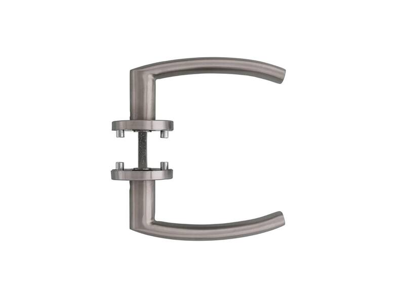 Intersteel Deurkruk Blok op rozet met 7 mm nok rvs geborsteld
