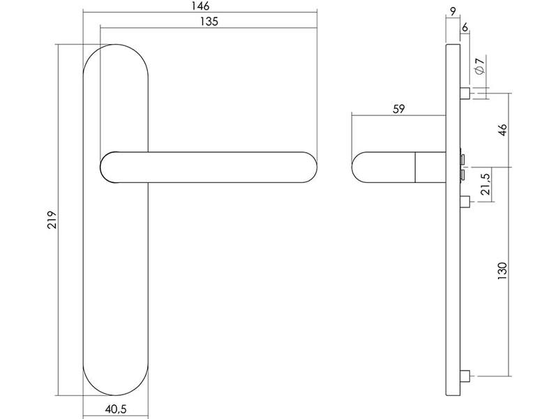 Intersteel Deurkruk Rond op op schild blind rvs geborsteld