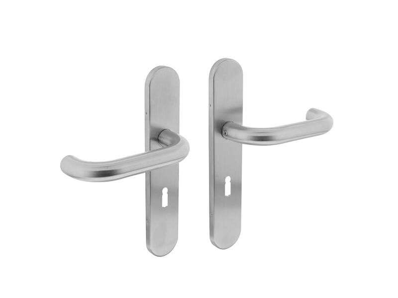 Intersteel Deurkruk Rond op op schild sleutelgat 56 mm rvs geborsteld
