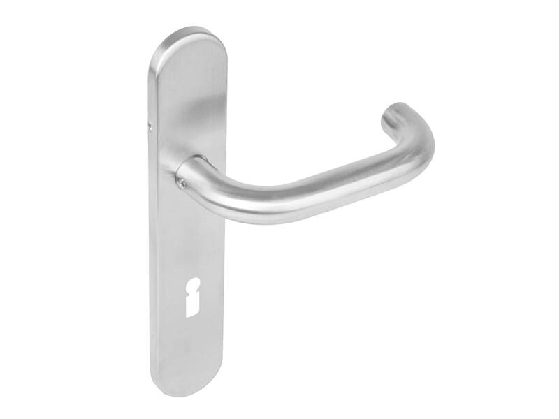 Intersteel Deurkruk Rond op schild sleutelgat 72 mm rvs geborsteld