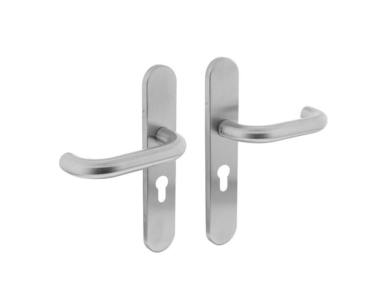 Intersteel Deurkruk Rond op op schild profielcilindergat 55 mm rvs geborsteld