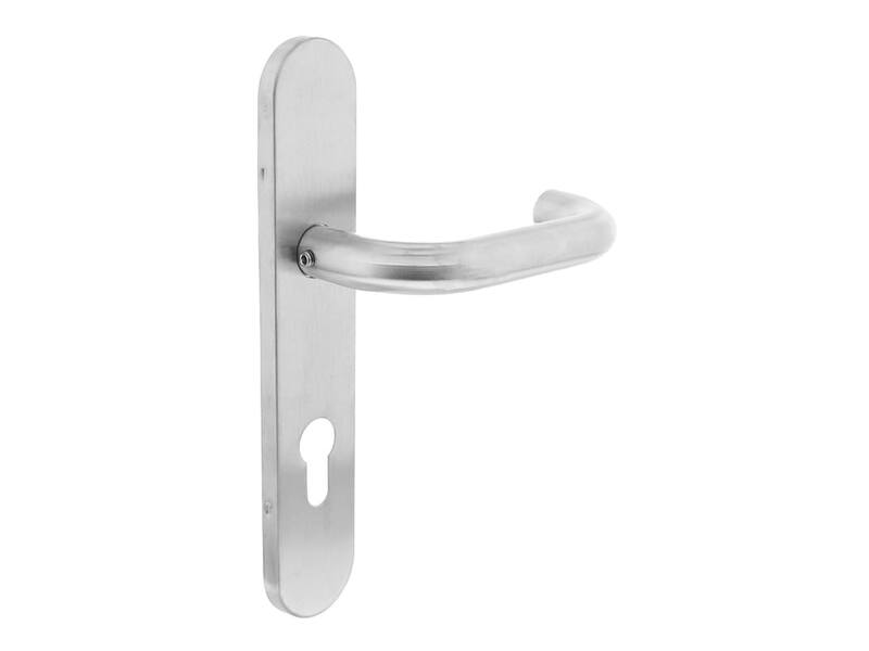 Intersteel Deurkruk Rond op op schild profielcilindergat 72 mm rvs geborsteld