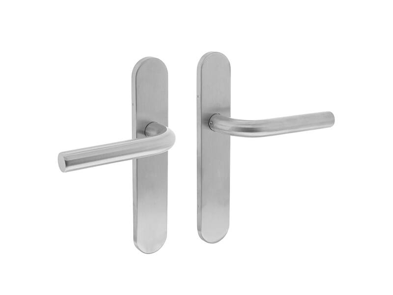 Intersteel Deurkruk Recht op schild blind rvs geborsteld