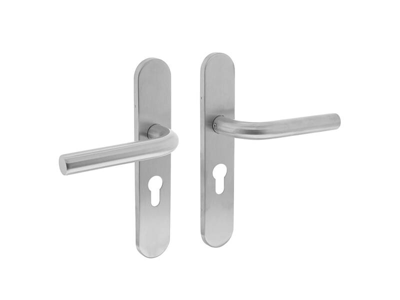 Intersteel Deurkruk Recht op verdekt schild profielcilindergat 55 mm rvs geborsteld