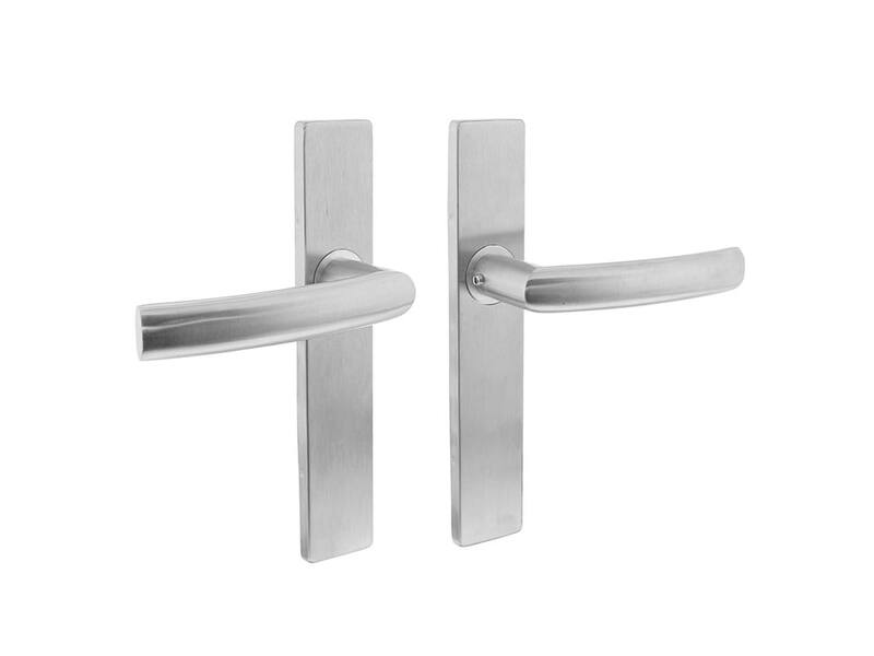 Intersteel Deurkruk Blok op rechthoekig schild blind rvs geborsteld