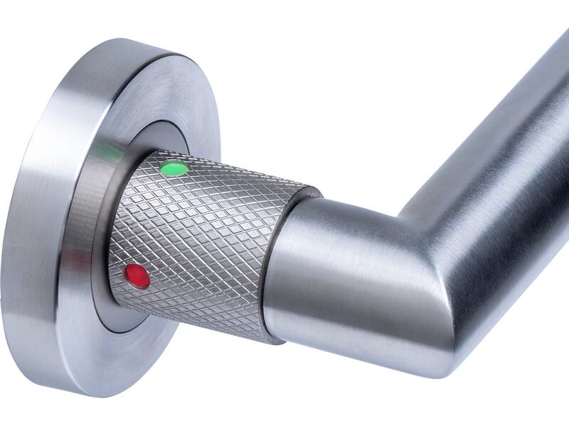 Intersteel Deurkruk Sicura rond 22mm met blokkeer mechanisme op rozet verdekt 53x10mm met nokken rvs