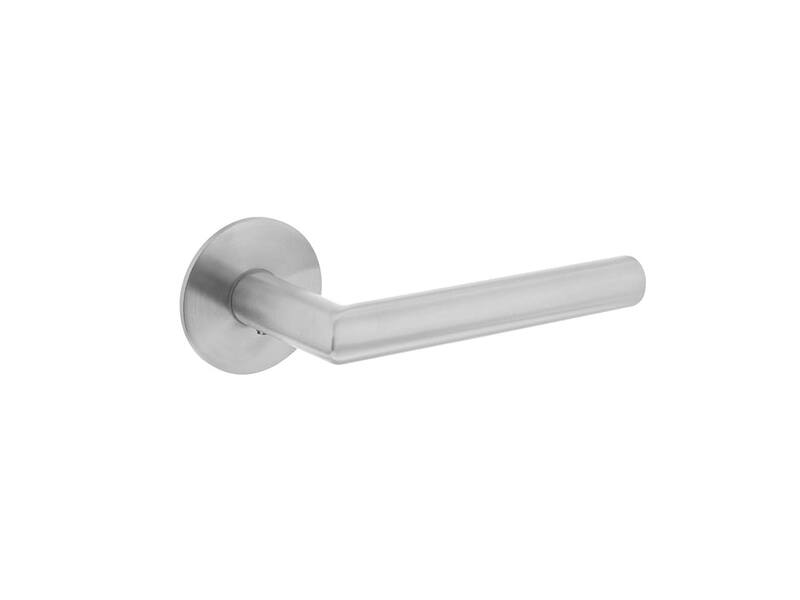 Intersteel Deurkruk Hoek 90° op rond magneet rozet rvs geborsteld