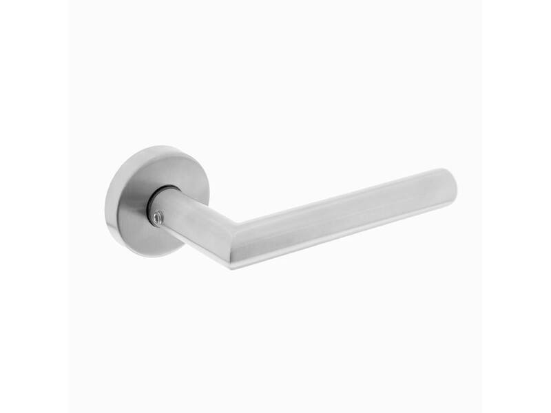Intersteel Deurkruk Hoek 90° met rozet rvs geborsteld