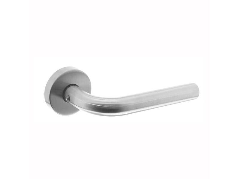 Intersteel Deurkruk Recht met rozet rvs geborsteld