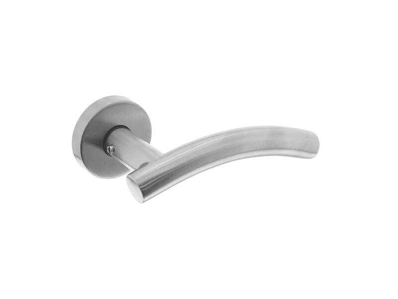 Intersteel Deurkruk Gebogen met rozet rvs geborsteld