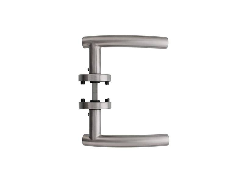 Intersteel Deurkruk Gebogen met rozet rvs geborsteld