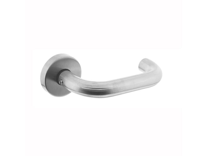 Intersteel Deurkruk Rond met rozet rvs geborsteld