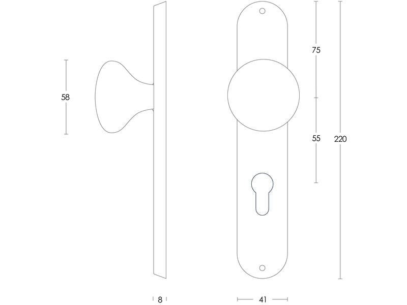 Intersteel Knopschild Paddenstoel PC55 RVS