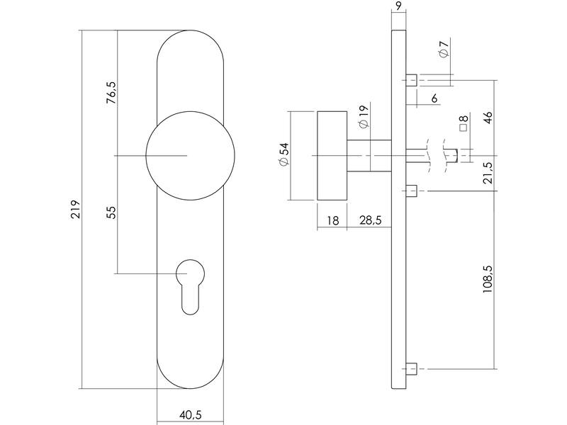 Intersteel Knopschild PC55 RVS
