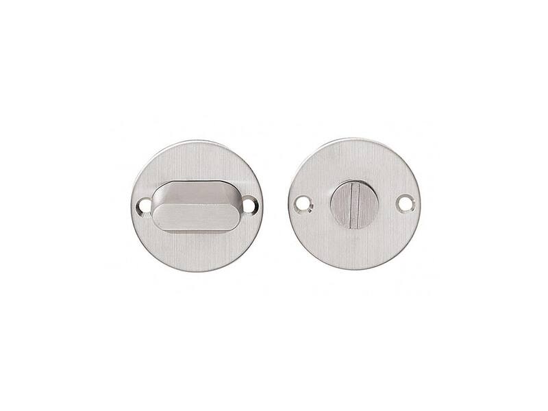 Intersteel Rozet rond plat 50 mm toilet-/badkamersluiting zonder venster met 8 mm stift rvs geborsteld