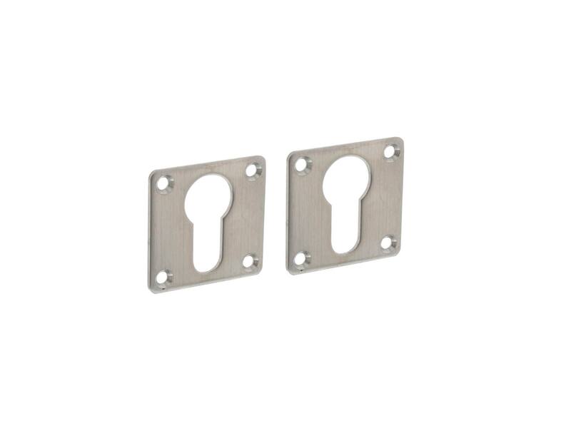 Profielcilinderrozet vierkant 42x42x2 mm RVS