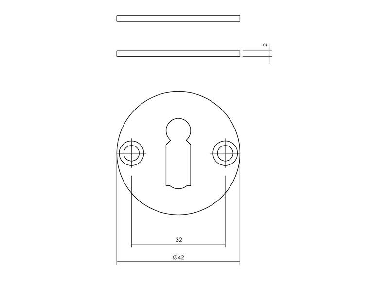 Sleutelrozet 42x2 mm RVS
