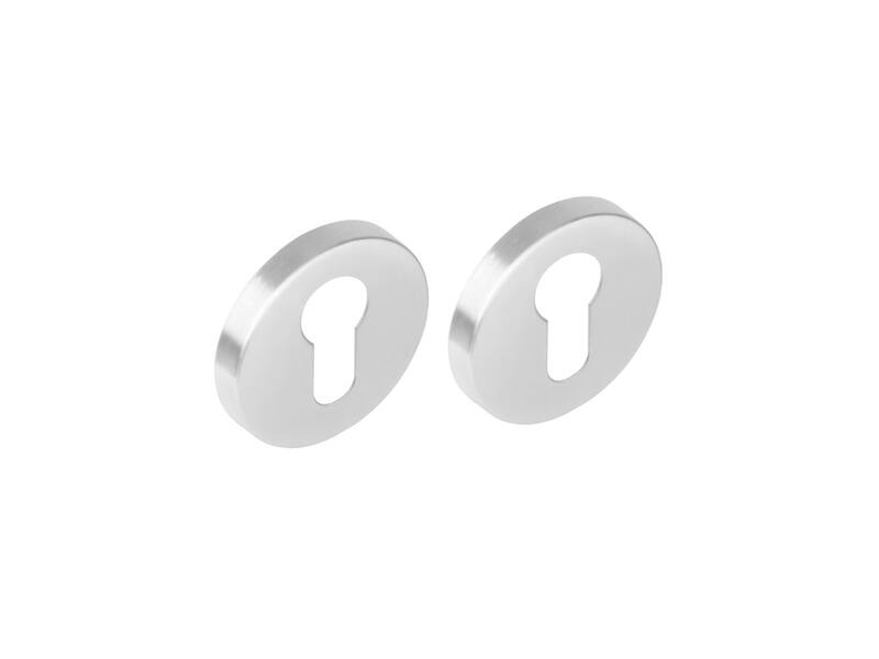 Profielcilinderrozetten verdekt rond 53x8mm met nokken RVS