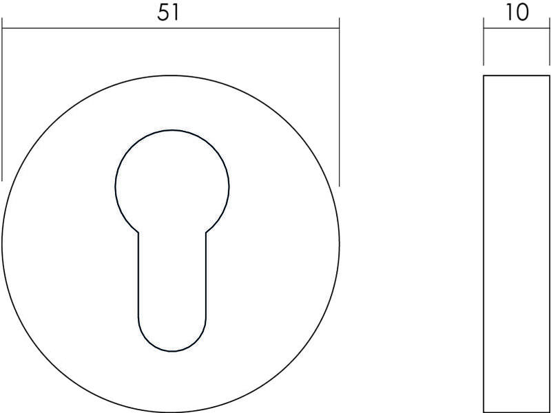 Intersteel Rozet set rond met profielcilindergat rvs geborsteld
