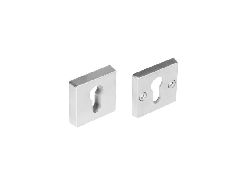 Intersteel Veiligheidsrozet SKG*** vierkant met cilindergat rvs geborsteld