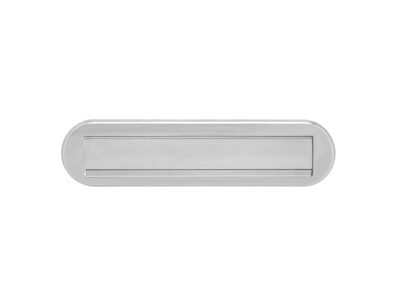 Intersteel Brievenbus ovaal met klep/regenrand rvs geborsteld