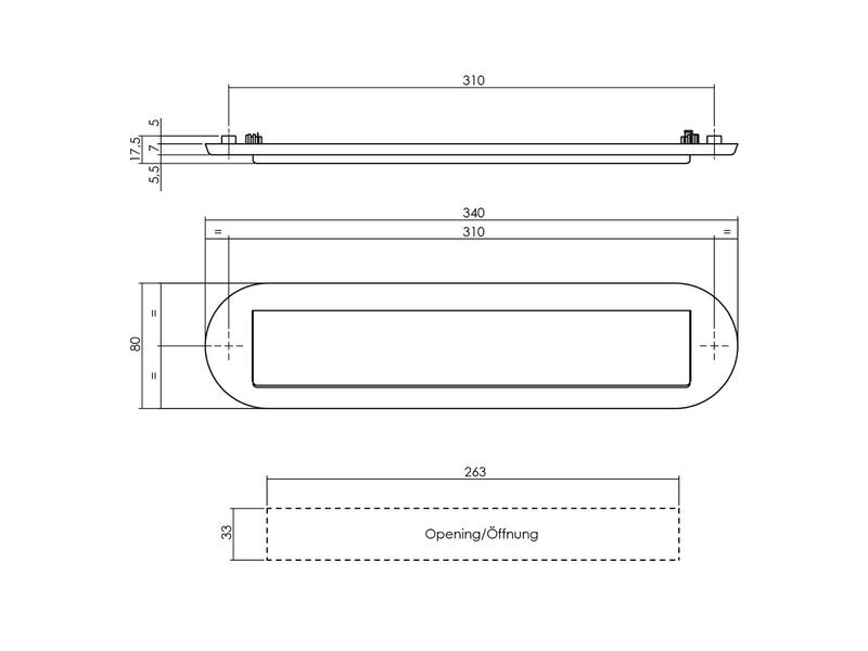 Intersteel Brievenbus ovaal met klep/regenrand rvs geborsteld