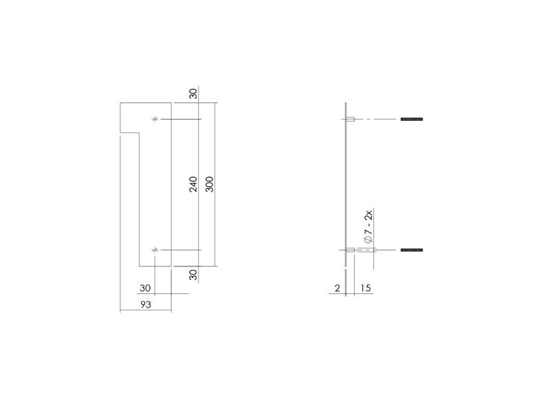 Intersteel Huisnummer 1 XL hoogte 300mm RVS