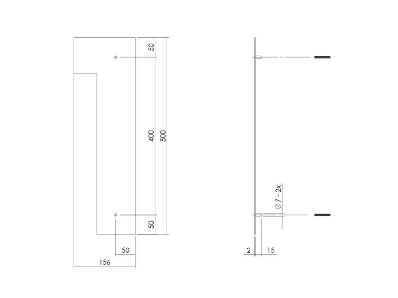 Intersteel Huisnummer 1 XXL hoogte 500mm RVS