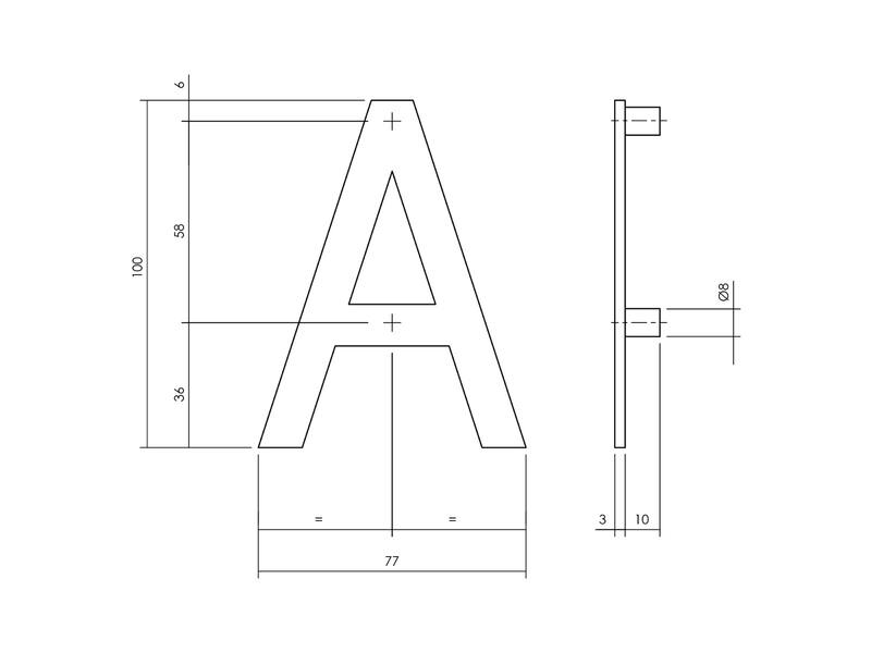 Intersteel Huisletter A RVS 100mm